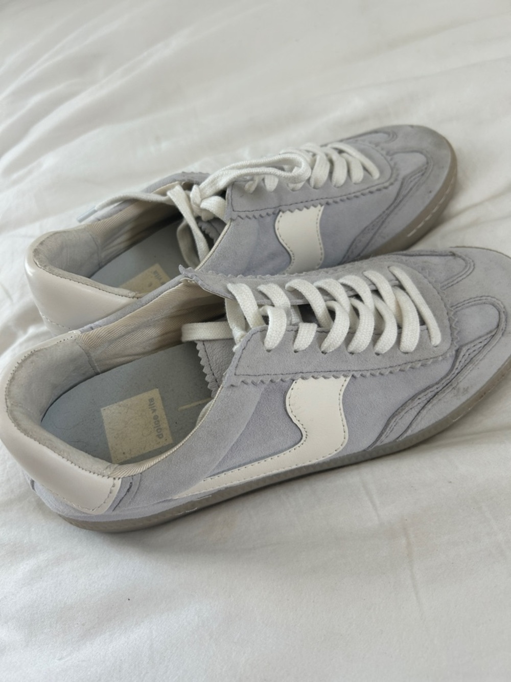 Dolce Vita Light Blueand White Suede Sneakers